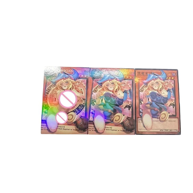 Diy Homemade Anime Yu-Gi-Oh! Black Magician Girl Character Bronzing Rare Collection Flash Card Cartoon Toys Christmas Gift