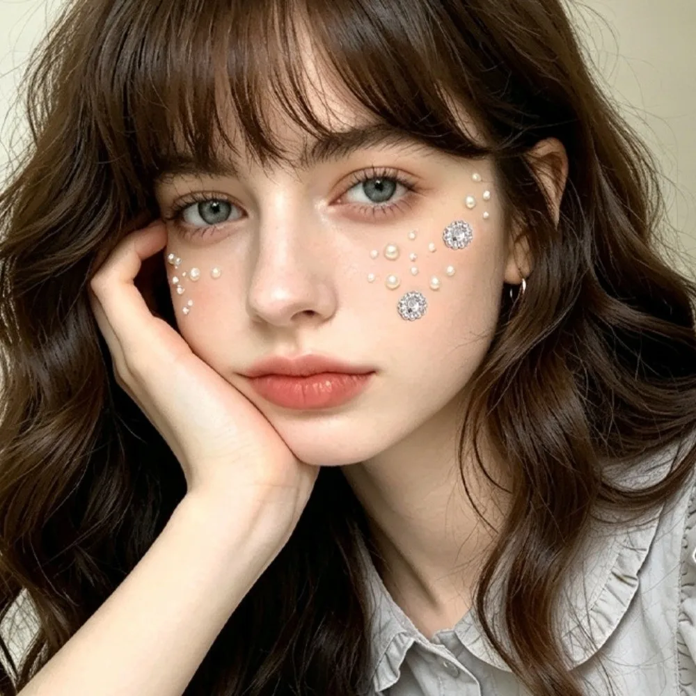 with Adhesive Backing Bedazzling Sticker 3D Resin DIY Face Eye Jewels Sticker Waterproof Sparkling Crystal Gem Sticker Festival