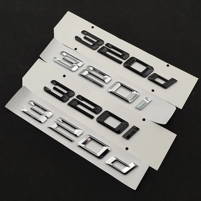 3D Chrome Car Letters For BMW 316i 318i 318d 320i 320d 325i 325d 330i 330d E46 E36 E90 F30 Emblem Logo Sticker Trunk Accessories