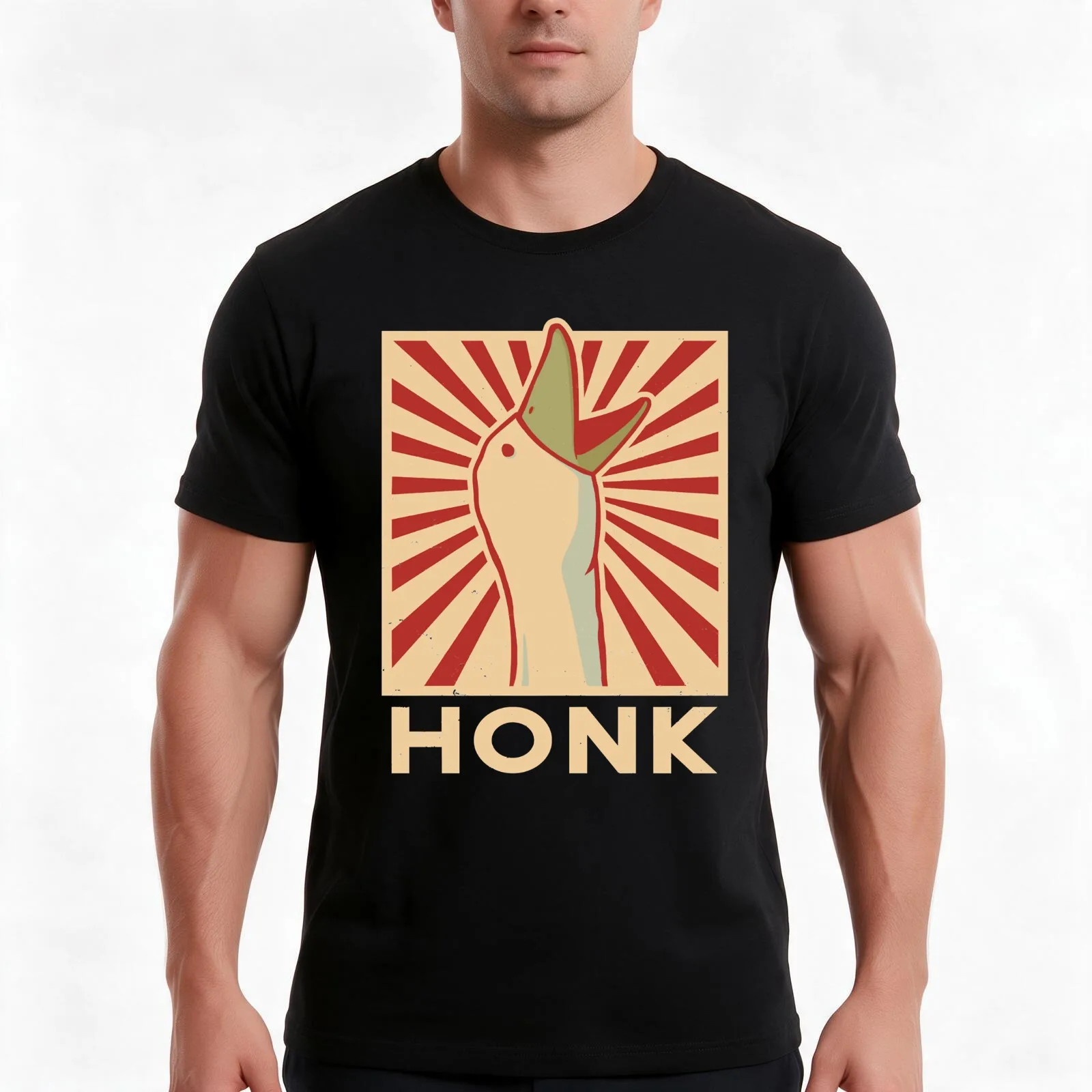 HONK Essential T-Shirt, Summer Casual Cotton Tee, Oversized Streetwear Tops, Vintage Graphic Print, Loose Fit Short Sleeve