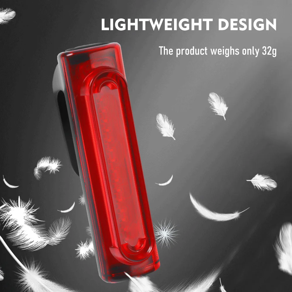 ThinkRider Bike Tail Light Waterproof LED Bike Front Rear Light Bicycle USB Rechargeable Mountain Riding Cycling Tail Lamp