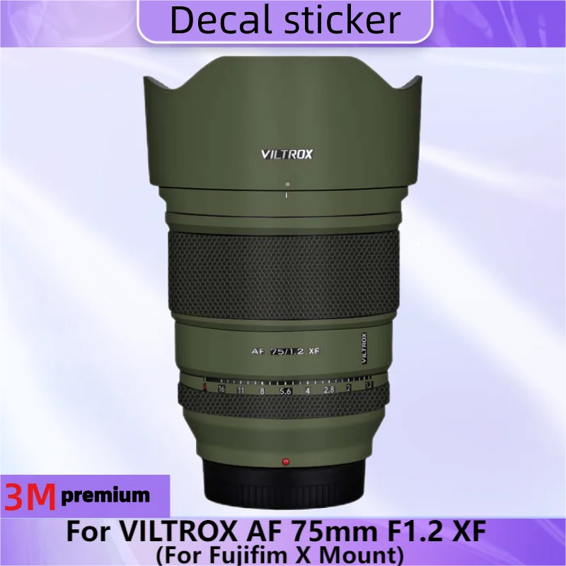 

For VILTROX AF 75mm F1.2 XF for Fujifim X Mount Lens Sticker Protective Skin Decal Anti-Scratch Protector Film AF75 F/1.2 XF