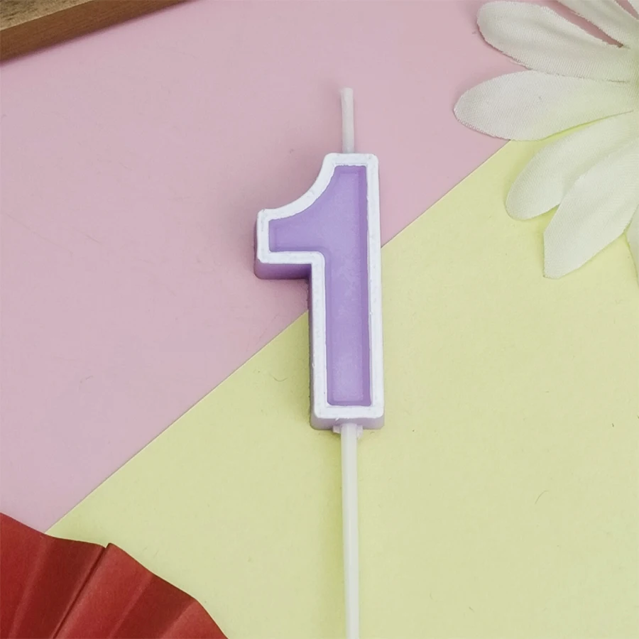 Kinder Macaron Candy Color Happy Birthday Digitale Kerze Kuchen Jahrestag Feier Party Dekoration – Detail 9