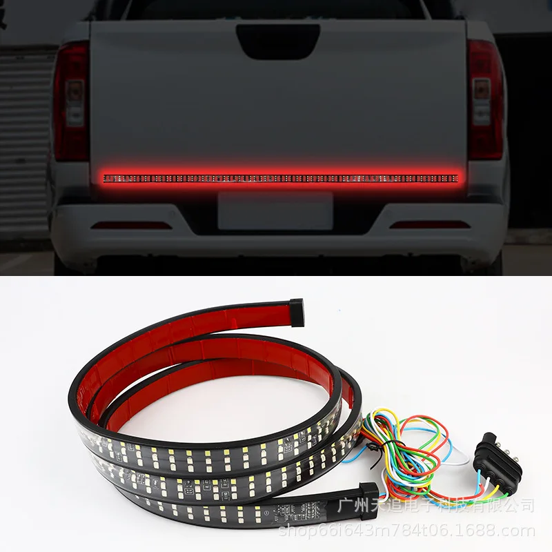 

Headlights 60 inch pickup truck taillights with led three rows of turn signals streamer brake reversing rear trunk