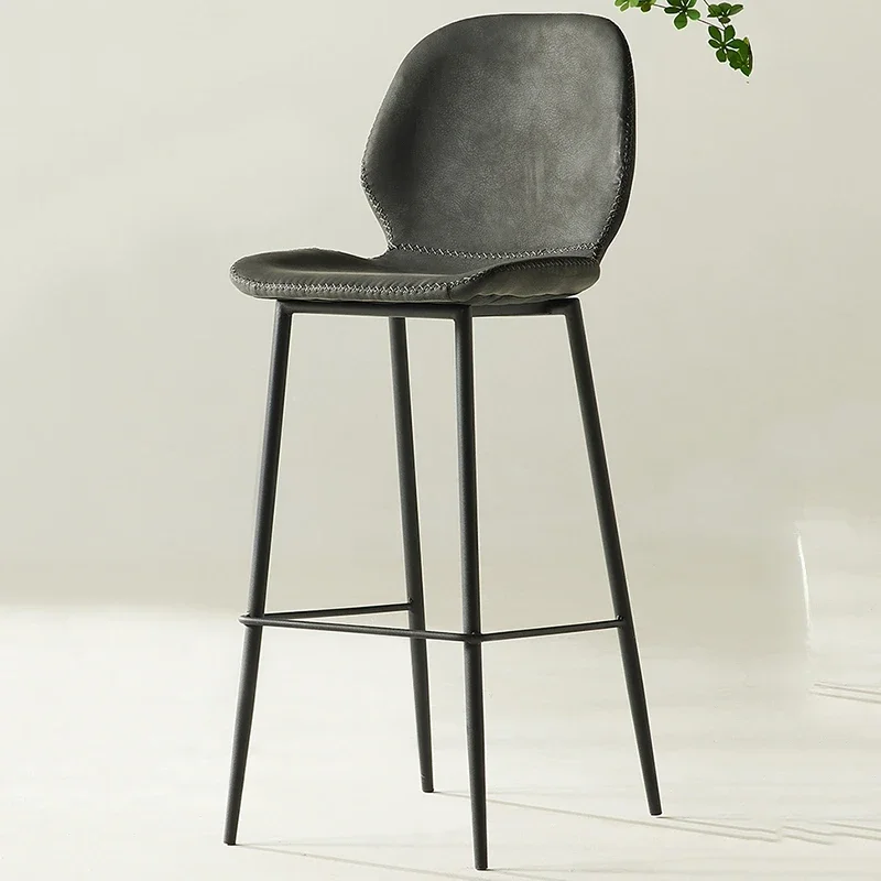 Sillas de Bar de diseño marrón verde azulado, sillas de Bar nórdicas de moda de calidad para sala de estar, Taburete minimalista moderno, muebles para el hogar