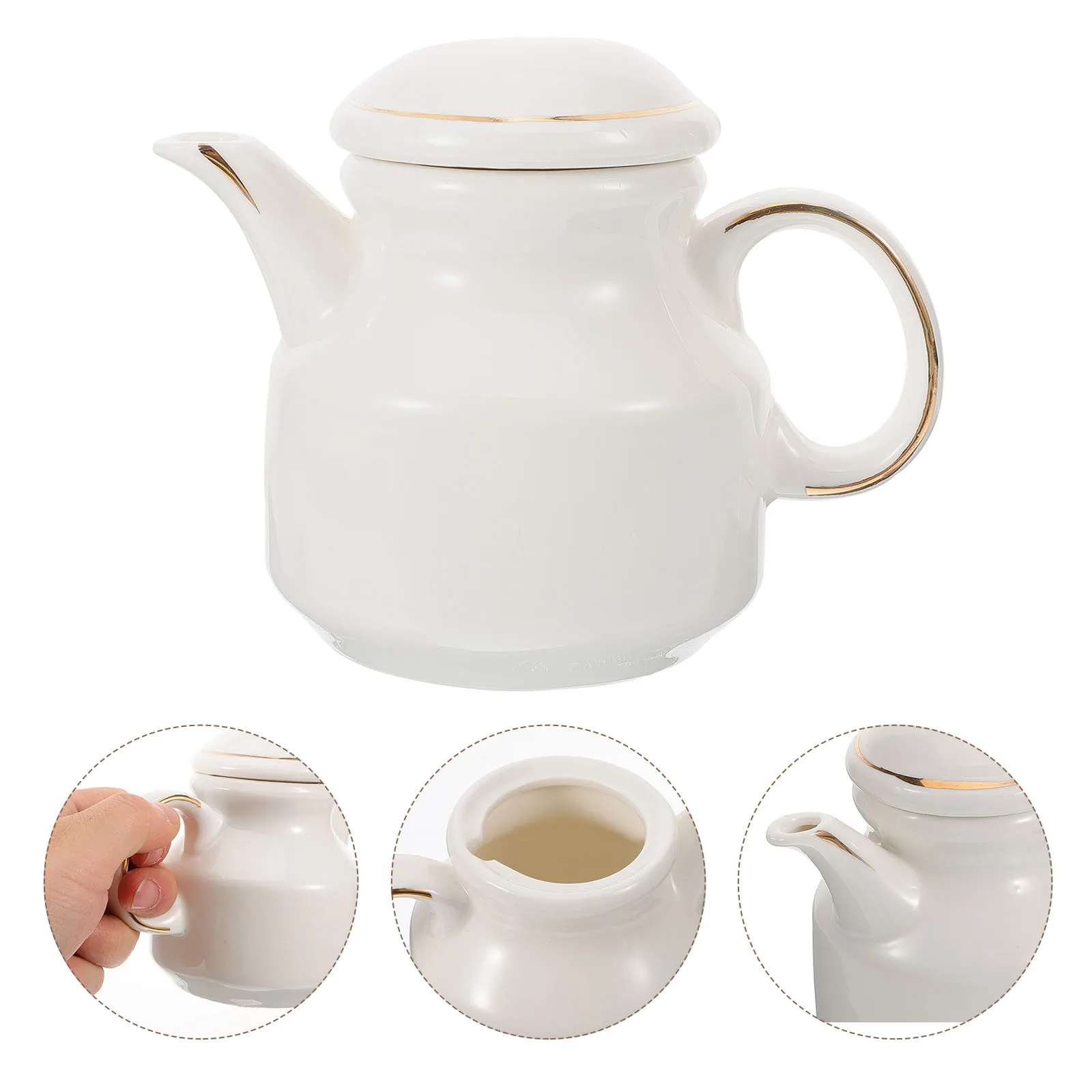 

White Ceramic Vinegar Dispenser Decorative Seasoning Storage Bottle Oil Olive Oil Soy Sauce Container Kitchen Supply