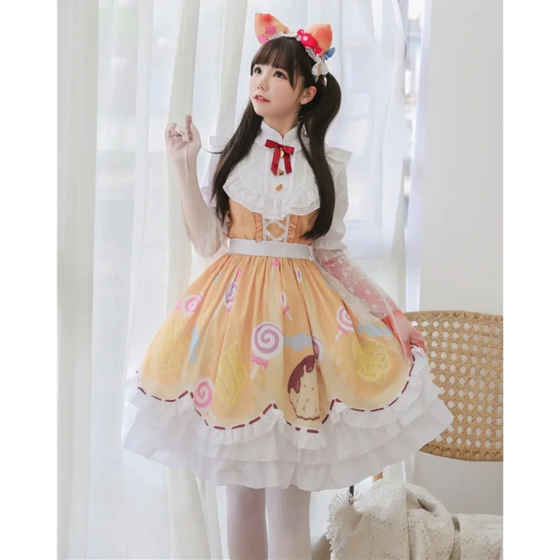 Identität V Cosplay Kostüm Mechaniker Candy Girl Kostüm Cosplay Sweetie Lolita Kleid Party Alltag Kleid Kostüm Komplettset