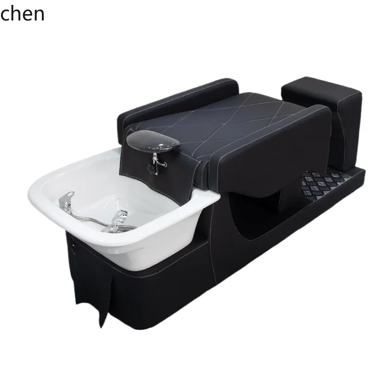 

HTT hair salon shampoo bed hair salon special flush bed barber shop Thai style full lying ceramic basin half lying