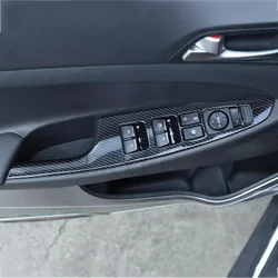 For Hyundai Tucson 2015 2016 2017 2018 2019 2020 Carbon Fiber Car Armrest Window Switch Button Lift Panel Frame Trim Styling