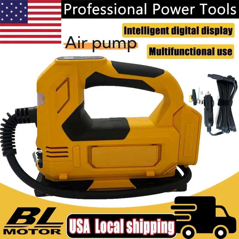 

Portable Tire Inflator Air Pump Rechargeable Compressor Digital Cordless Electric Car Tyre Inflator Tools Fit Dewalt 18V Battery
