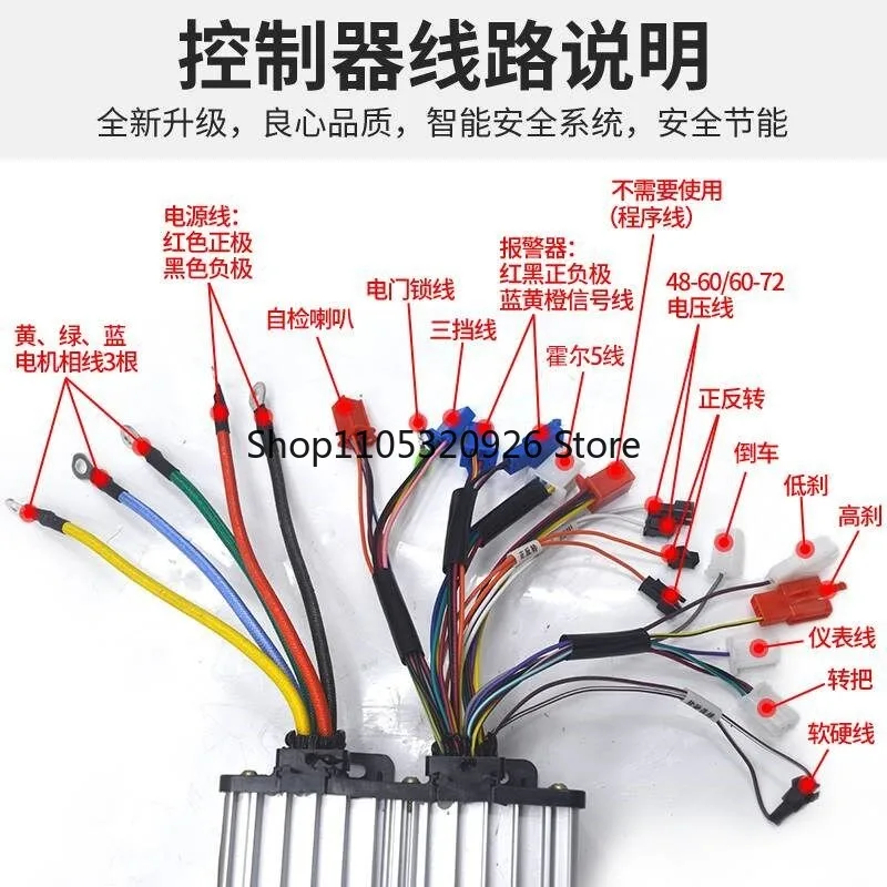Special Electric tricycle motor 60v2500w permanent magnet synchronous sine wave vector four-wheeler high-speed controller