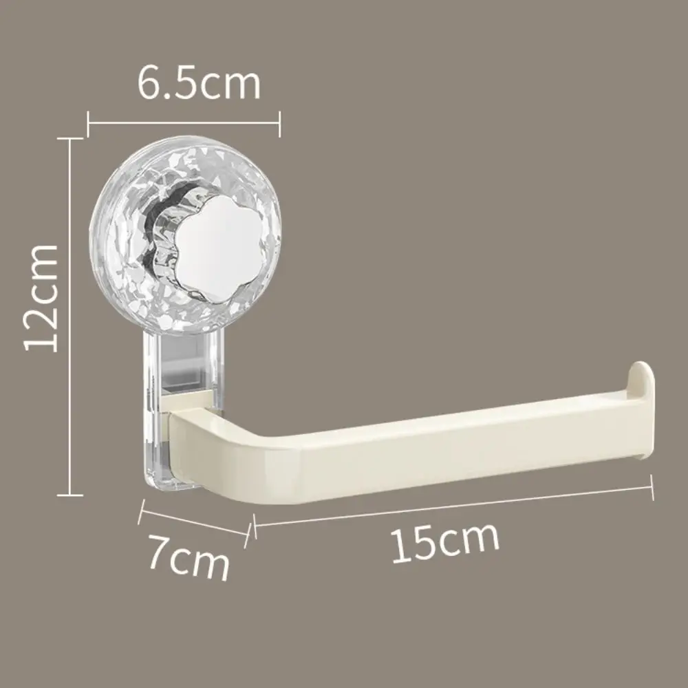 Save Space Wall Mounted Suction Cup Tissue Holder Stable Waterproof Tissue Rack Plastic Reusable Toilet Paper Holder Home