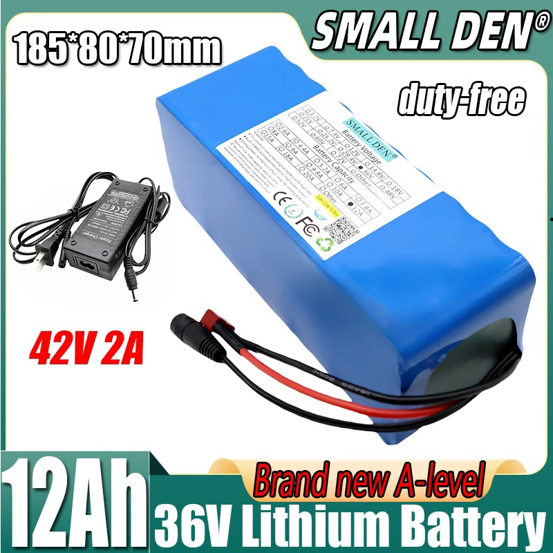 高出力リチウム電池パック,36V, 12Ah, 18650 10s4p,250-500W,電動自転車,オートバイ,スクーター,電動自転車,BMS,42v 2a充電