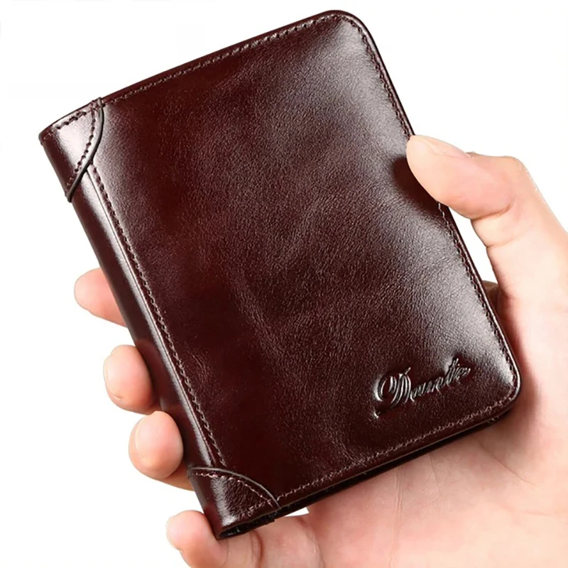 Dante Classic Retro Style Wallet 100% Genuine Leather Men Wallets Short Male Purse Card Holder Wallet Men Fashion High Quality