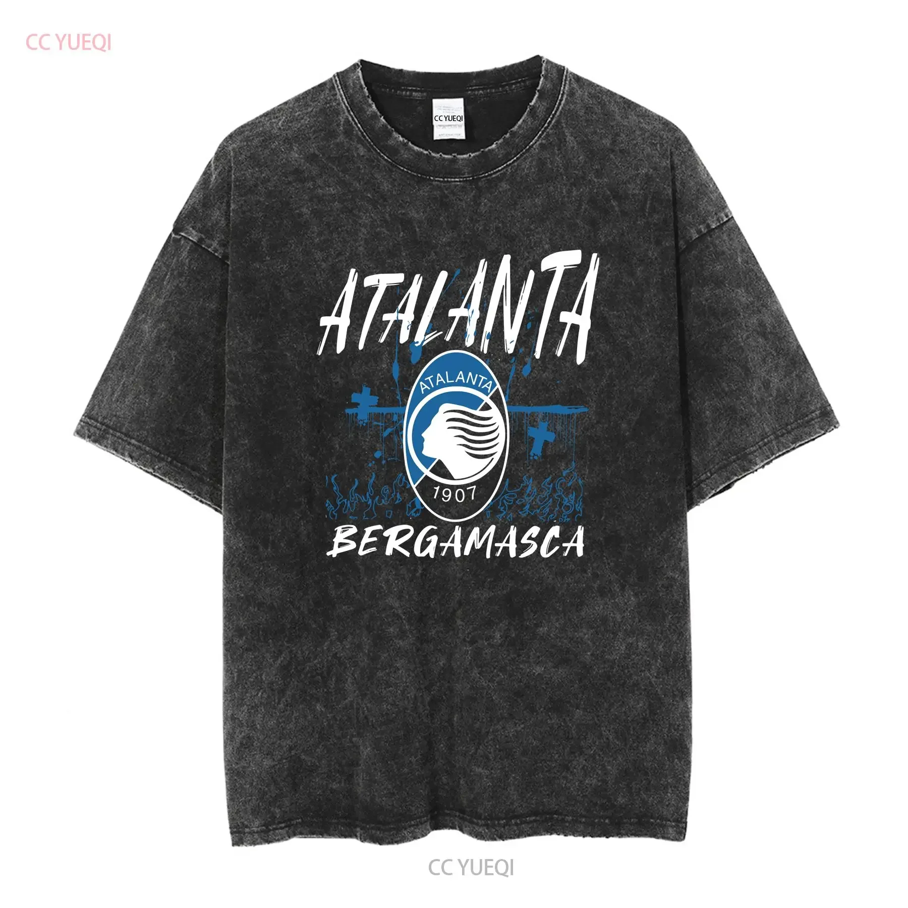 Atalanta T shirt Bergamasca Calcio La Dea Gli Orobici Nerazzurri Bergamo long or short sleeves vintage Washed Casual Soft