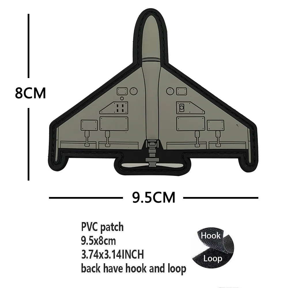 Mini IR riflettente a emissione di luce Laser Cut Aircraft Tactical Series Fighter Rubber Patch tessute zaino Patch per abbigliamento