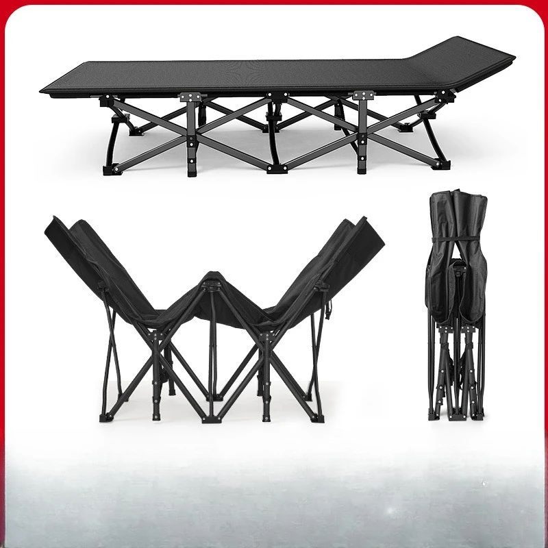 Outdoor-Campingbett, einfaches Klappbett, Begleitbett, Einzelbett für die Mittagspause im Büro, Outdoor-Campingbett