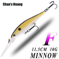 Chan's Huang 2PCS / LOT Artificial Floating Minnow Bait 4.52IN 0.35OZ Deep Water Diver Minnow Crankbait Wobbler Fishing Lures