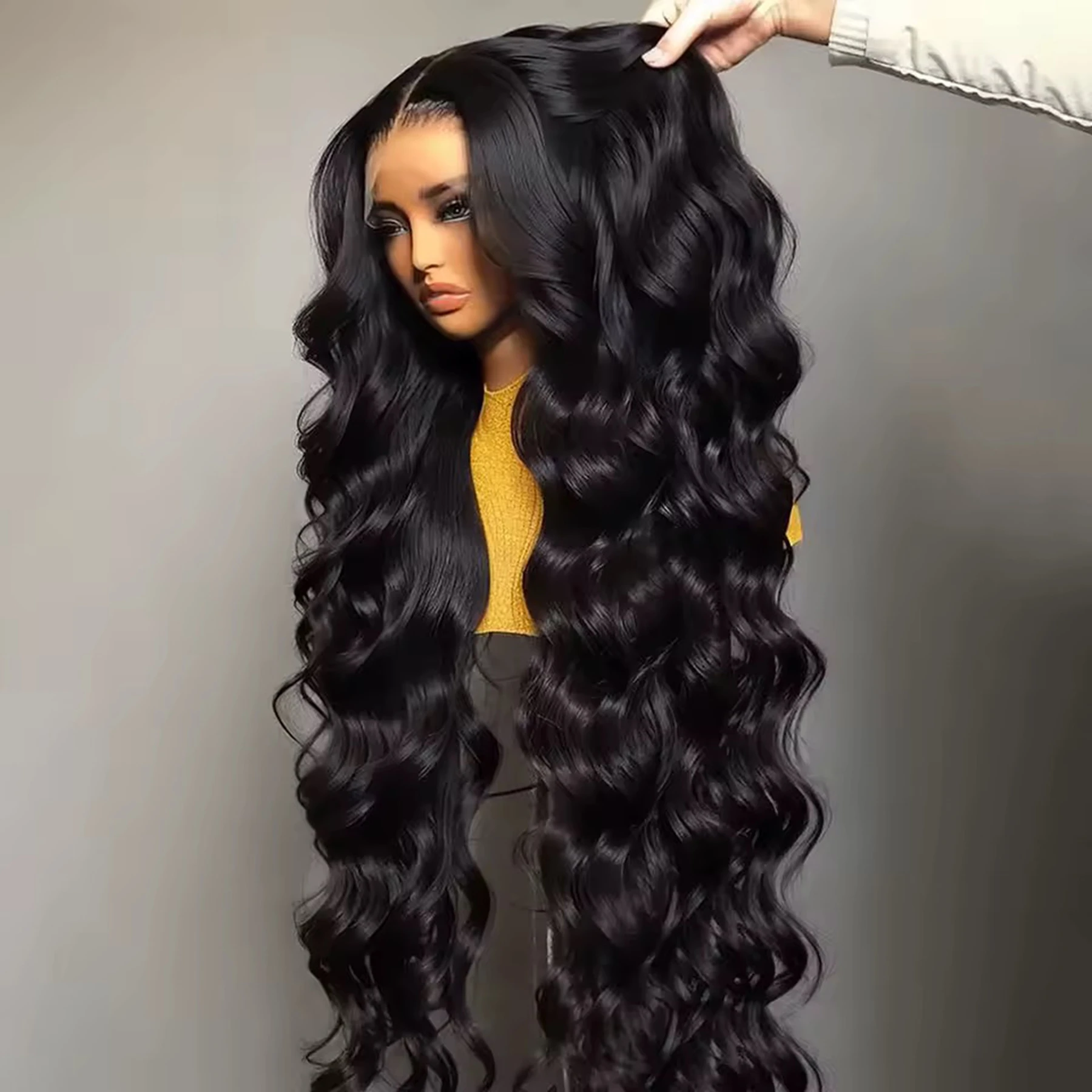 Body Wave Soft 13X4X1 HD Full Lace Front Synthetic Wig For Women 99J Red Burgundy Ginger 613 Honey Blonde Brown Color Prepluck