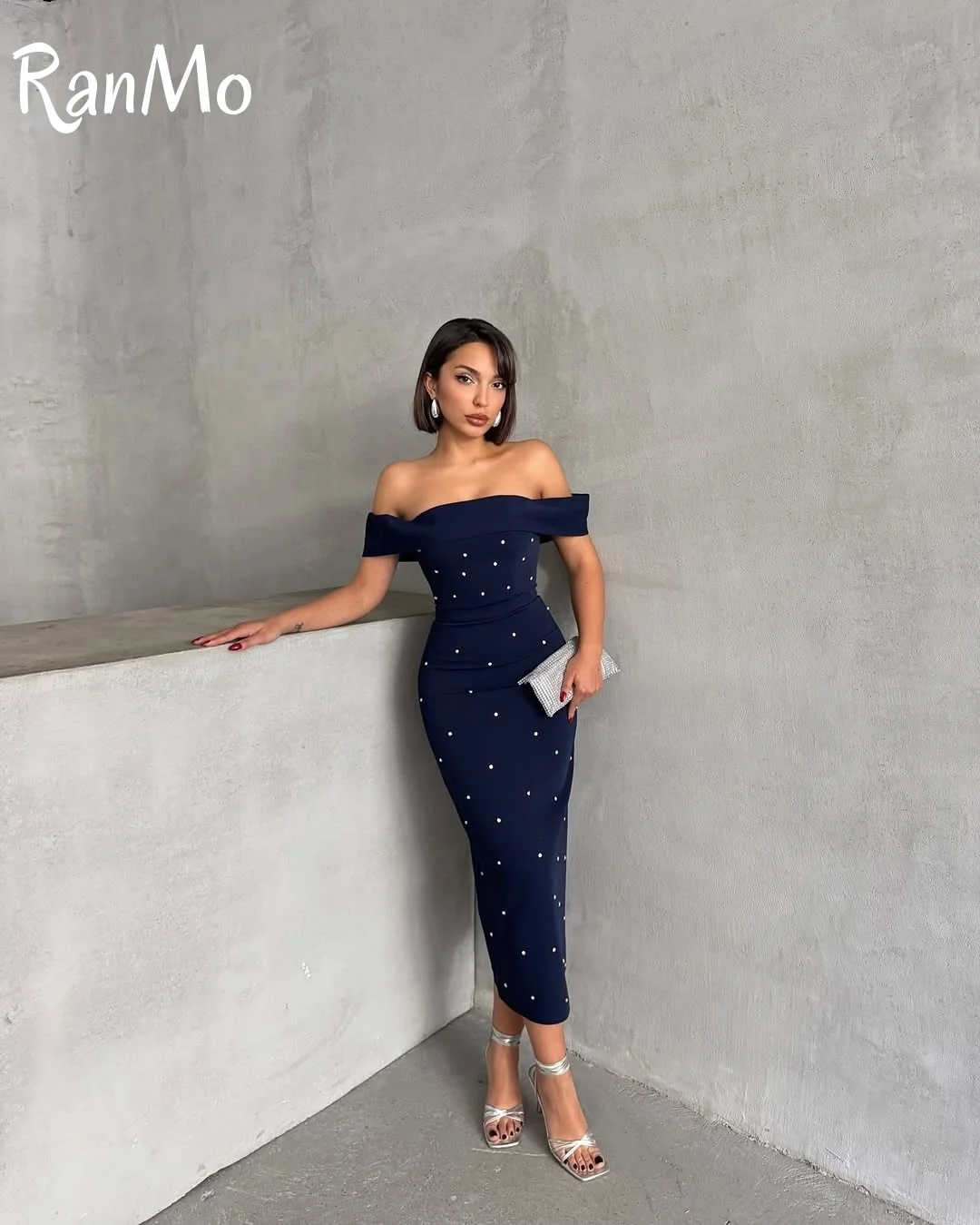 Ranmo 우아한 인어 갈라 드레스 결혼식을위한 우아한 파티 드레스 여성 라인 석 장식 댄스 파티 드레스 럭셔리 맞춤형 2025