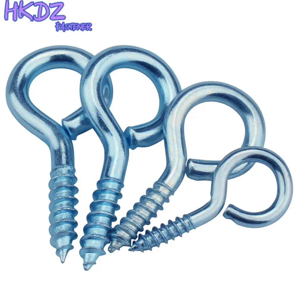 Screw Eye Pins for Jewelry Threaded Hook Self Tapping Screws for Lighting Toys Craft Gift Doors windows Eye Ring Thumb Screw