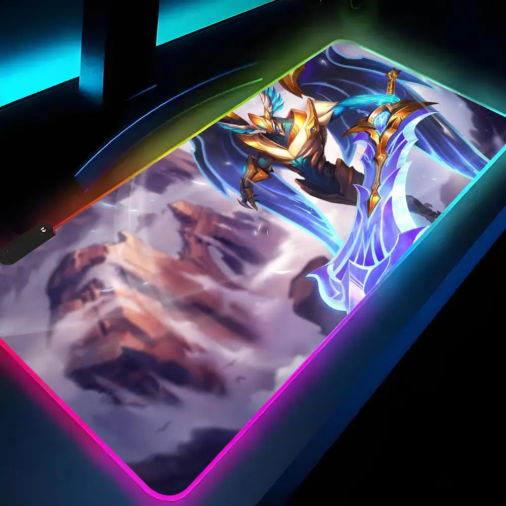 Aatrox Ahri Akali Mouse Pad Gamer RGB Deskmat Keyboard Mat Gaming Laptops LED Mousepad Desk Protector Anime Mause Mats