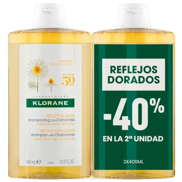 Klorane Camomila Champú 2 x 400Ml Duplo