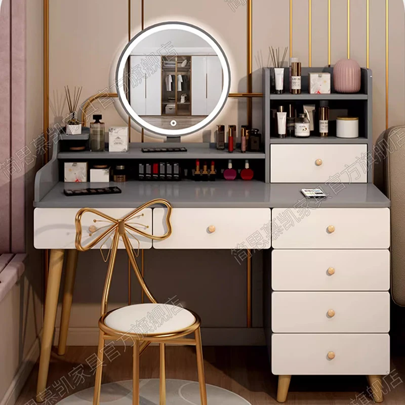 

Led Light Dressing Table Mirror Organizer Makeup Desks Dressing Table Bedroom Vanity Vanity De Maquillaje Mueble Furnitures