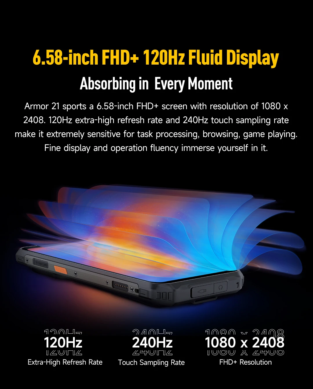 Ulefone Armor 21 Smartphone, G99 Android 15, 16GB RAM, 256GB ROM, Rugged Phone, 64MP, 9600mAh, Mobile Phone, Global Version