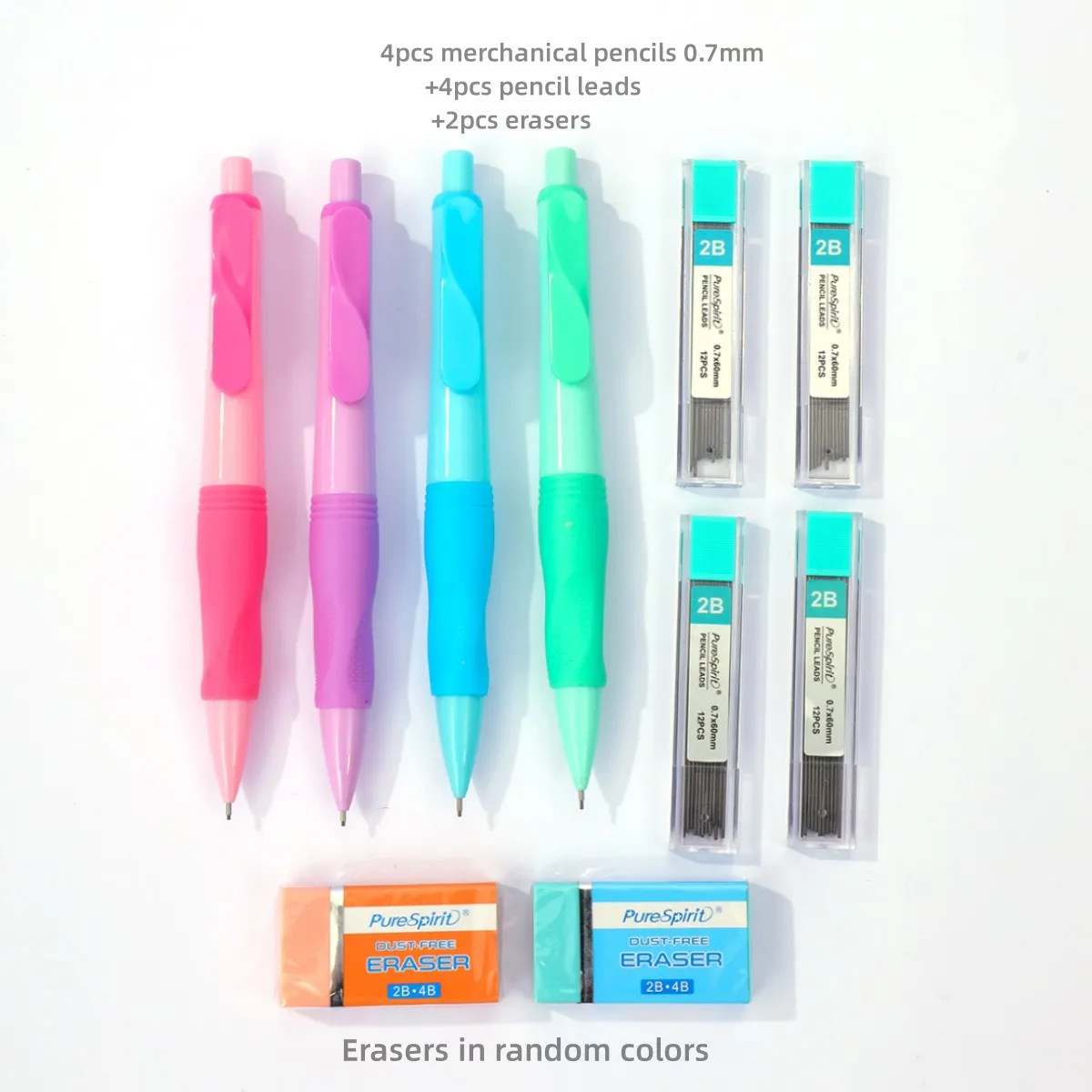 10 stks Mechanische Potloden Set 2B Potlood 0.5/0.7/2.0mm Automatische Potlood voor Tekening Schrijven Schetsen Kawaii Schoolbenodigdheden