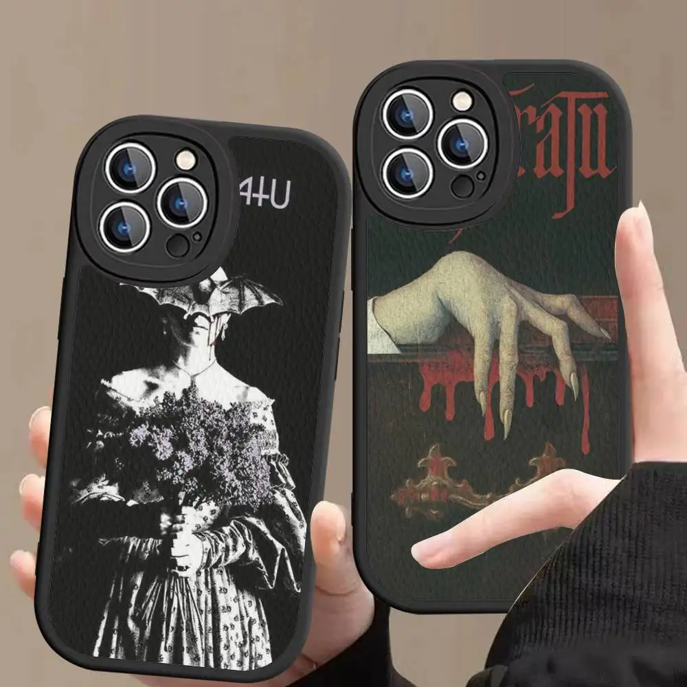 Horror Movie N-Nosferatu Phone Case For IPhone 16 15 14 13 12 11 Pro Max Plus Leather Shockproof Cover