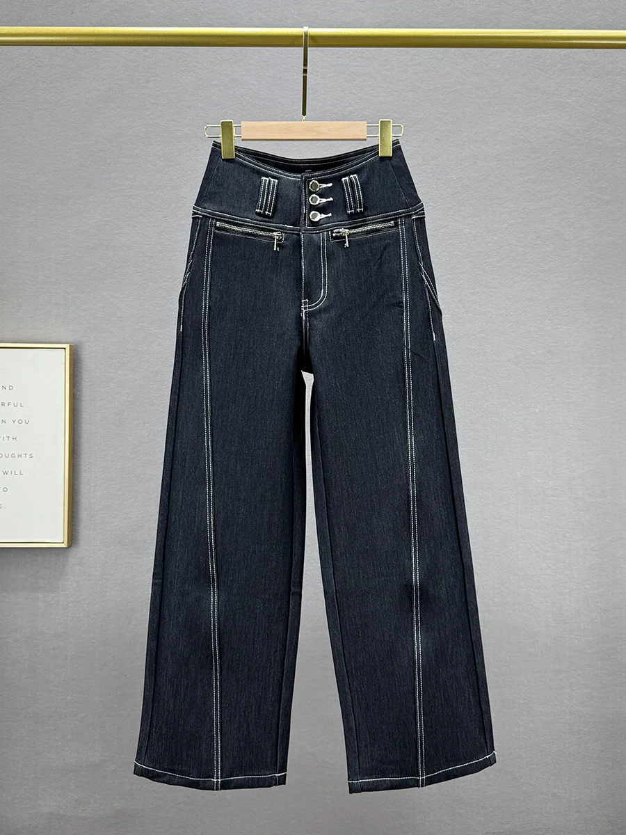 

High Waist Wide Leg Jeans Women's Loose Fit Slimming Long Jeans Casual Sle Denim Pants Autumn Season Faion Trend