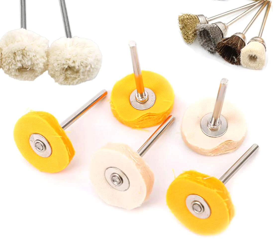 10PCS Polishing Wheels Wool/Cotton/Cloth Buffing Pad Jewelry Abrasive Brush Dremel Accessories For Rotary Tools