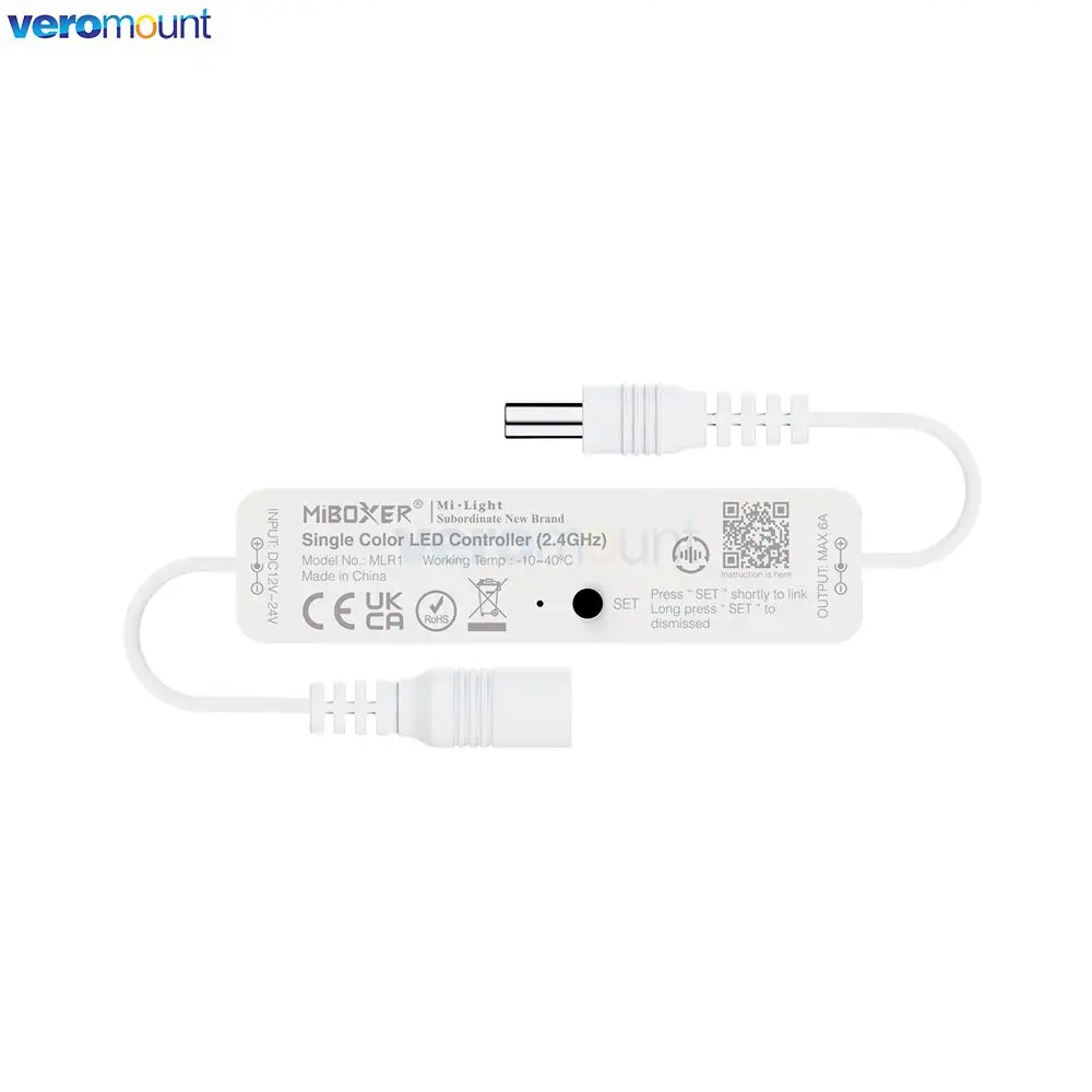 MiBoxer Mini Single Color LED Dimmer Controller MLR1 MLR2 2.4GHz Wireless Remote For DC12V 24V 6A Single Color LED Strip Light