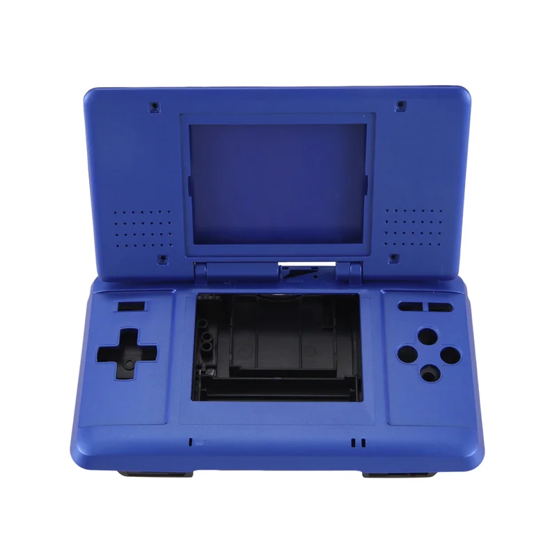 مجموعة كاملة من غطاء الإسكان البديل لوحدة التحكم في الألعاب NDS Nintend DS حافظة مضادة للسقوط لوحدة التحكم في الألعاب باللون الأزرق المتين