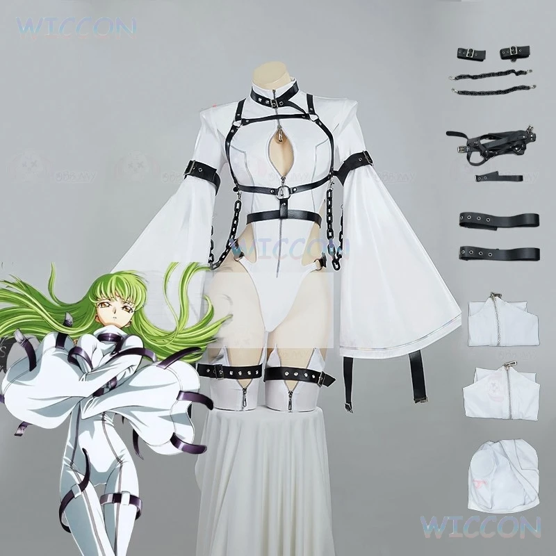 

Anime Code Cosplat Geass C.C. Derivative Cosplay Costume Women Lingerie Bodysuit Cutout Bandage Bodysuit With Stocking Christmas