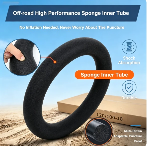 Inflation‑Free Mousse Sponge Inner Tube Durable Puncture‑Proof For Off‑Road Dirt Bike Honda Yamaha Suzuki Kawasaki