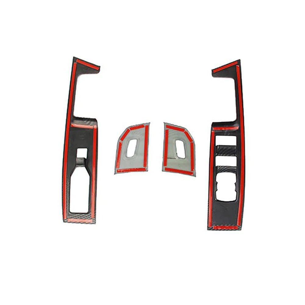 4 قطعة ألياف الكربون نظرة الباب الأمامي نافذة التبديل غطاء لوحة الكسوة الملحقات الداخلية لفورد F-150 XL/XLT/Tremor 2021-2022