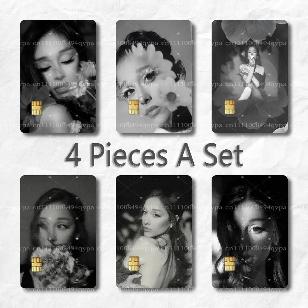 A-Ariana Grande Petal Credit Card Skin Stickers Waterproof with Chip Cutout 4 Pack for Credit Debit Transportation Cards