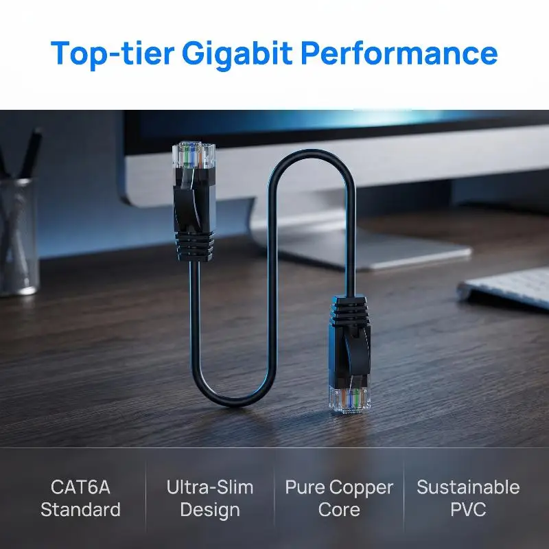 【Y】Ultra Thin CAT6A Ethernet Cable UTP RJ45 Network Lan Patch Cord for Modem Router - Internet Network Cable