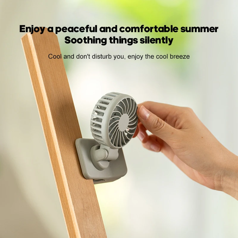 الوافدين الجدد مروحة بمشبك صغير USB 1200mAh مروحة قابلة للشحن زاوية قابل للتعديل حامل صغير مروحة محمولة للأماكن الخارجية الشخصية