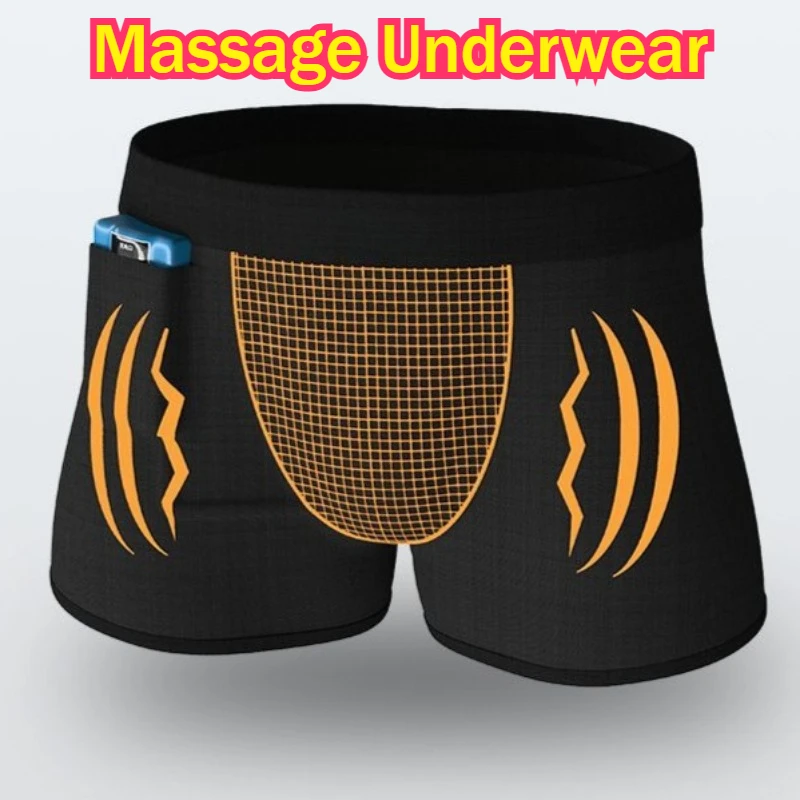 Man Magnetic Underwear Electric Prostate Heating Massage Physical Therapy Underwear Crotch Warm Prolong Time Boxers Health Care