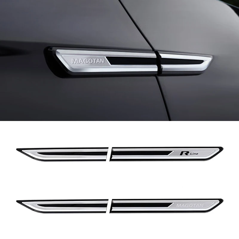 4Pcs ABS R Line Logo Car Fender Wing Stickers Magotan Letter Word Door Emblem Badge For Volkswagen VW Magotan B8 Rline Styling