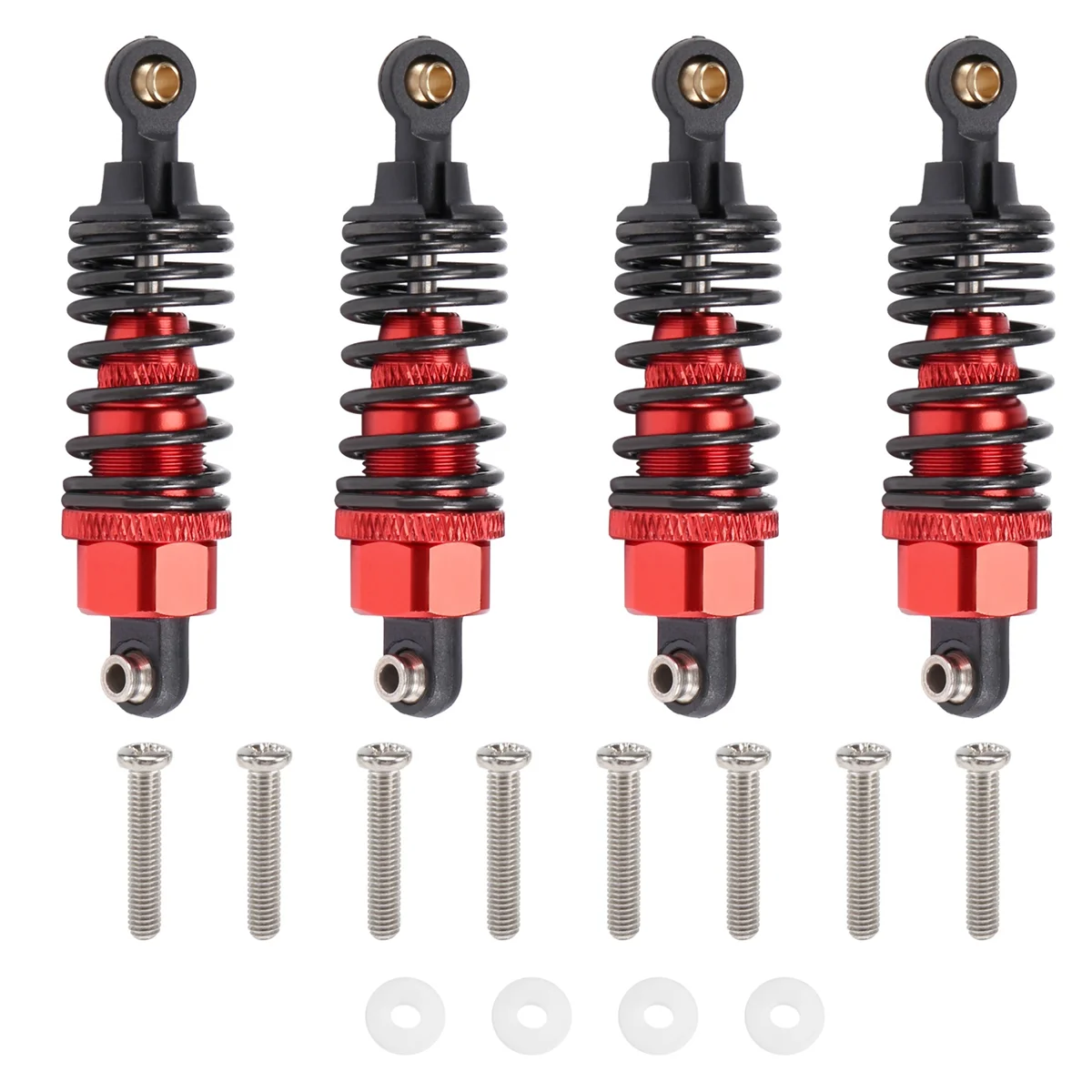 4Pcs Aluminum Alloy Shock Absorbers Damper Set for Tamiya TT-01 TT01 TT-02 TT02 1/10 RC Car Upgrade Parts,Red