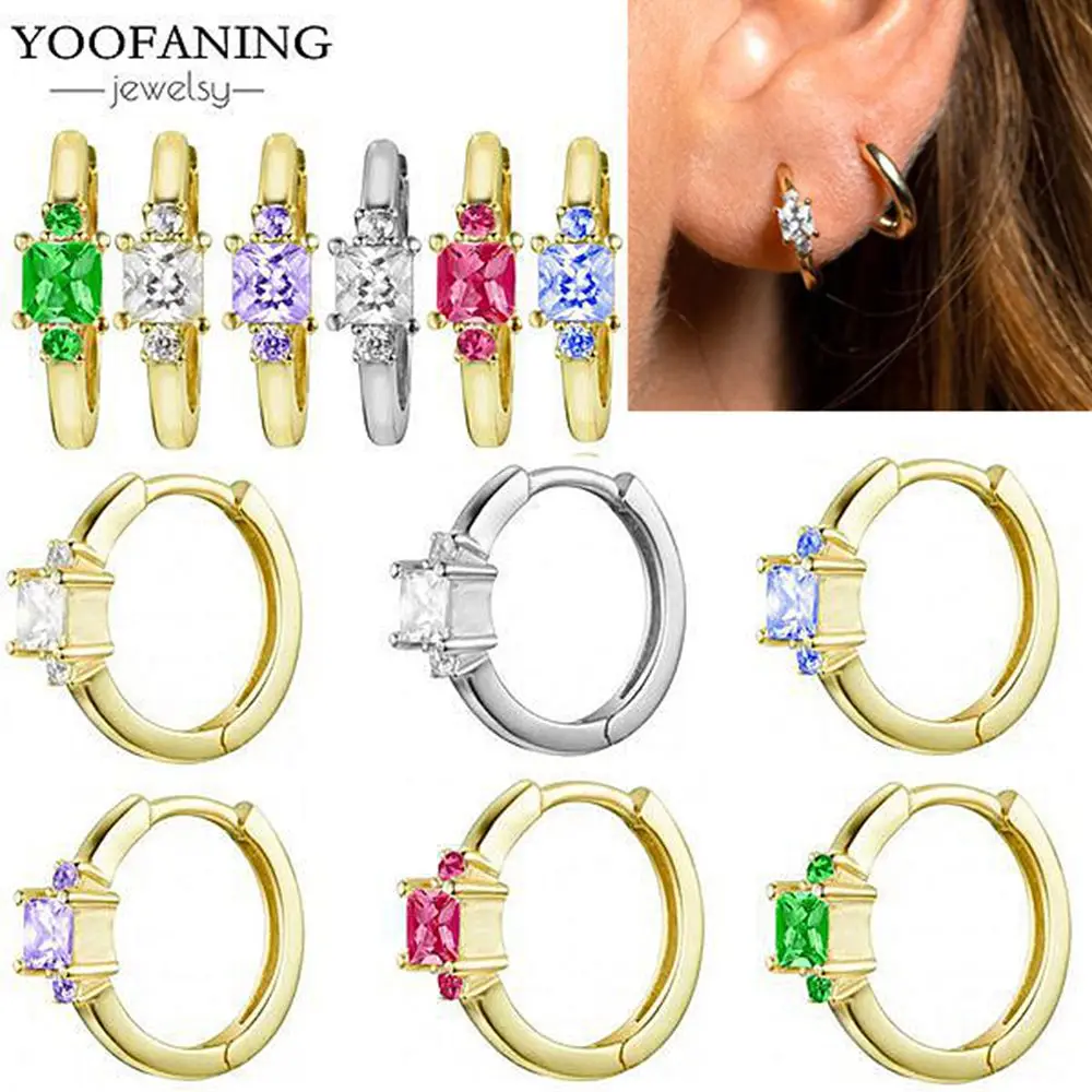 

Высокое качество стерлингового серебра 925 пробы иглы красочный циркон круглые серьги-кольца для женщин изысканные серьги для выходных вечеринок ювелирные изделия