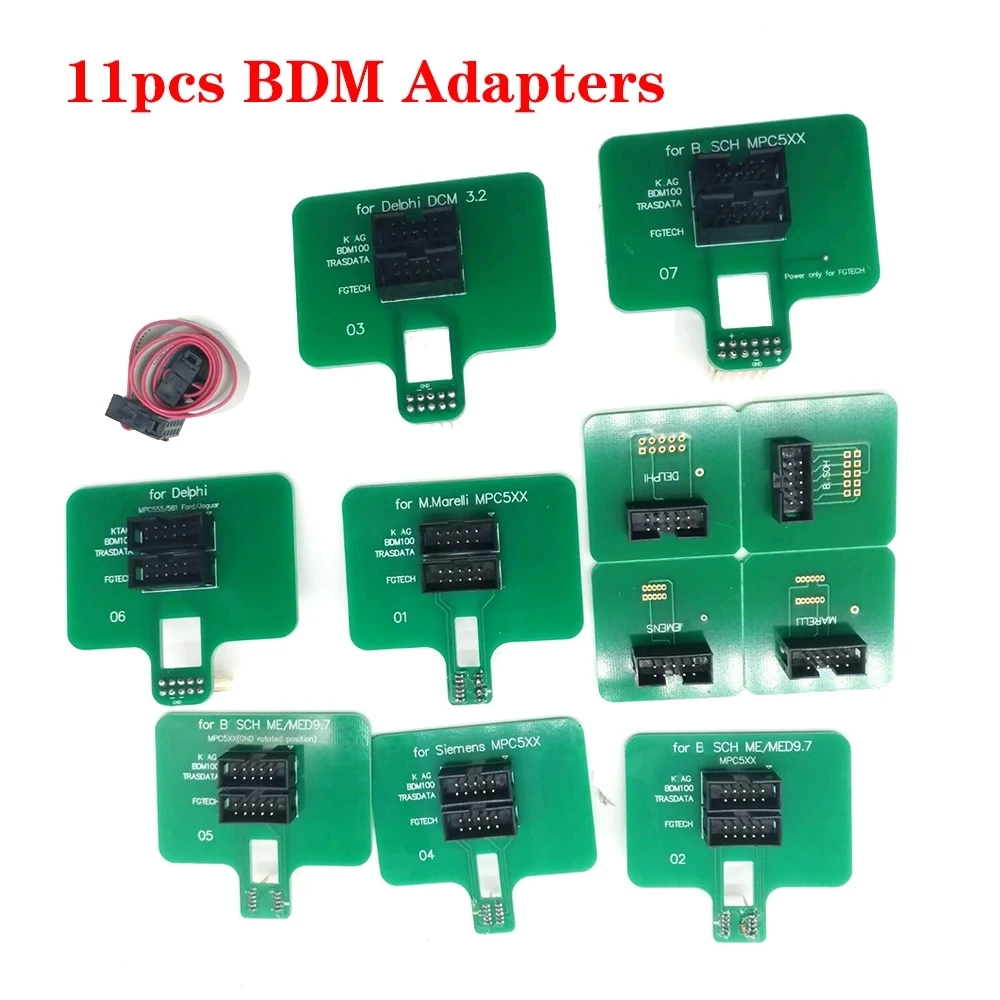 OBD2 Diagnostic Tool 11pcs BDM Adapter Ecu Chip Tuning Auto for MPC5xx ME & MED9.7 For FGTECH V54 BDM100 Transdata