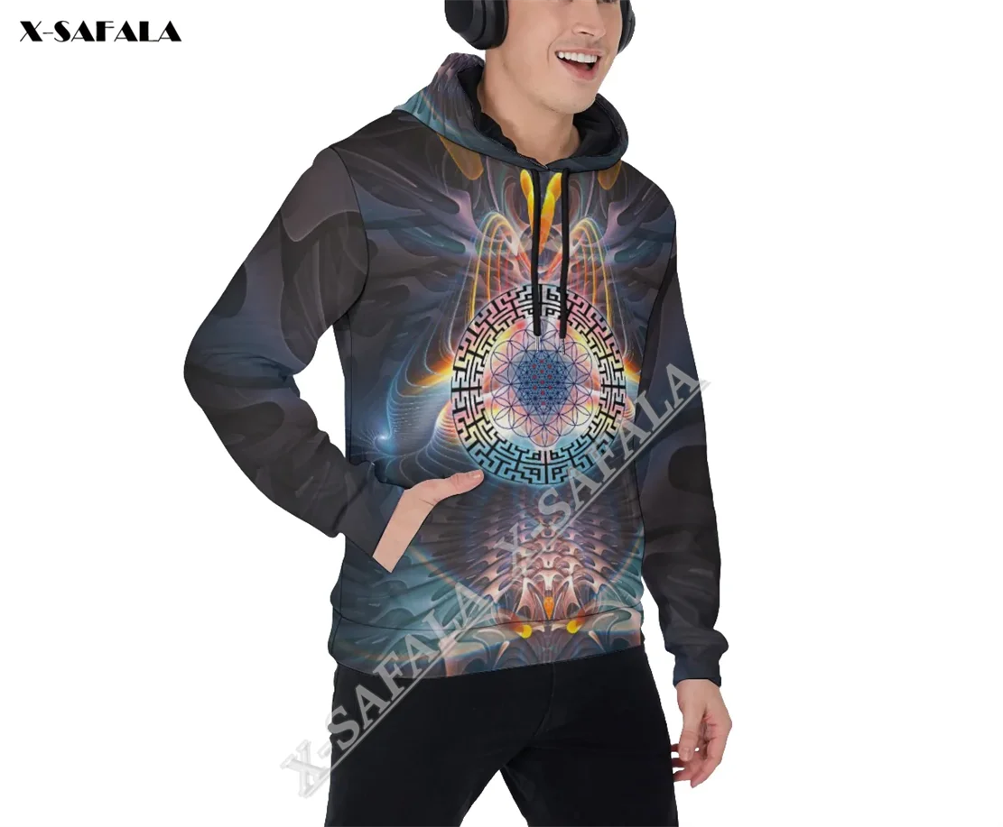 Festival Psy SACRED GEOMETRY Mandala 3D Full Print Zipper Hoodie Men Pullover Sweatshirt Hooded Jersey Tracksuits Outwear