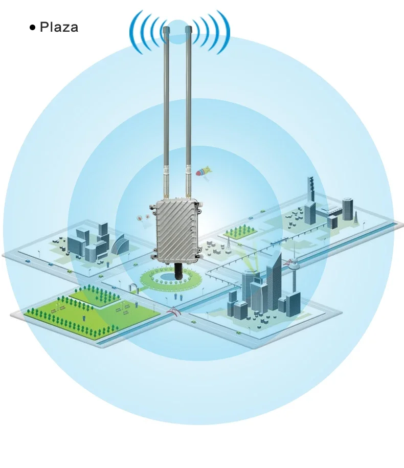 Repetidor Wifi inalámbrico de alta potencia para exteriores, enrutador de largo alcance, extensor de punto de acceso, antena de estación Base,