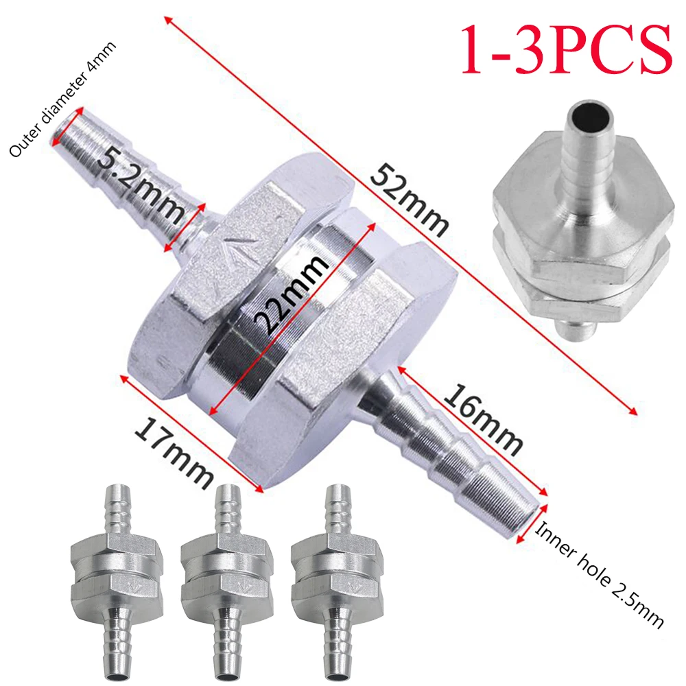 One Way 4mm Valves Aluminium Non Return Valve Fuel Petrol Diesel for Automobile