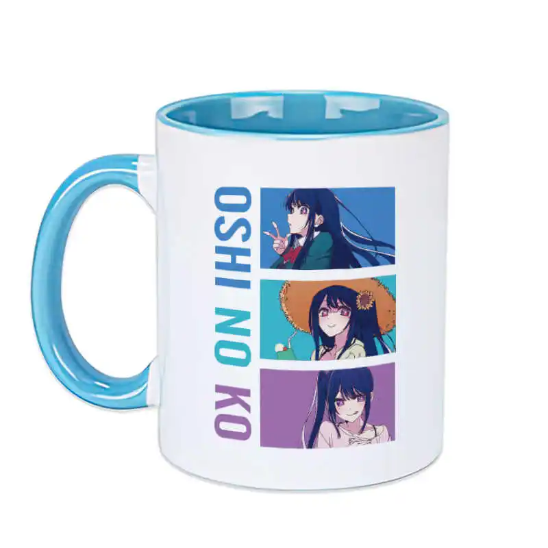 ญี่ปุ่นอะนิเมะ Oshi No Ko แก้วทับทิม Aqua Hoshino Ai คอสเพลย์เซรามิคกาแฟนมถ้วยน้ําผู้ชายผู้หญิงการ์ตูนดื่มถ้วย Xmas ของขวัญ